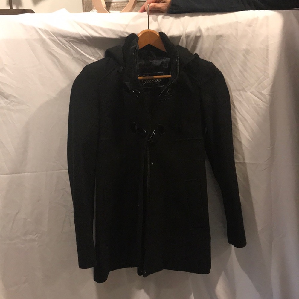 Black Guess Pea Coat